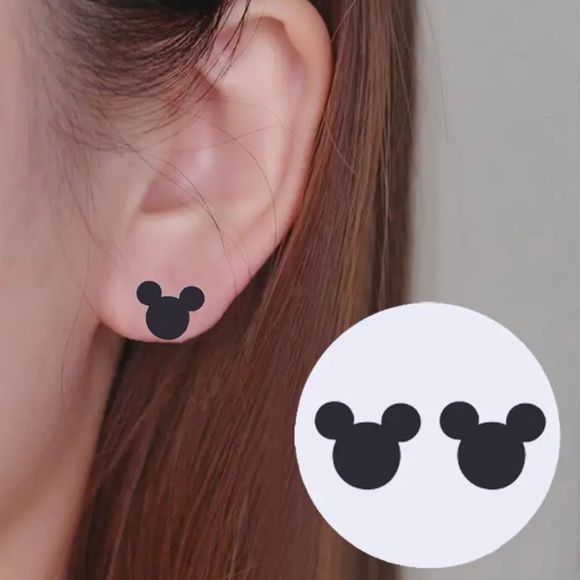 MICKEY GOLD Minimalist Stainless Steel Stud Earrings With Gift Bag - Picture 4 of 8